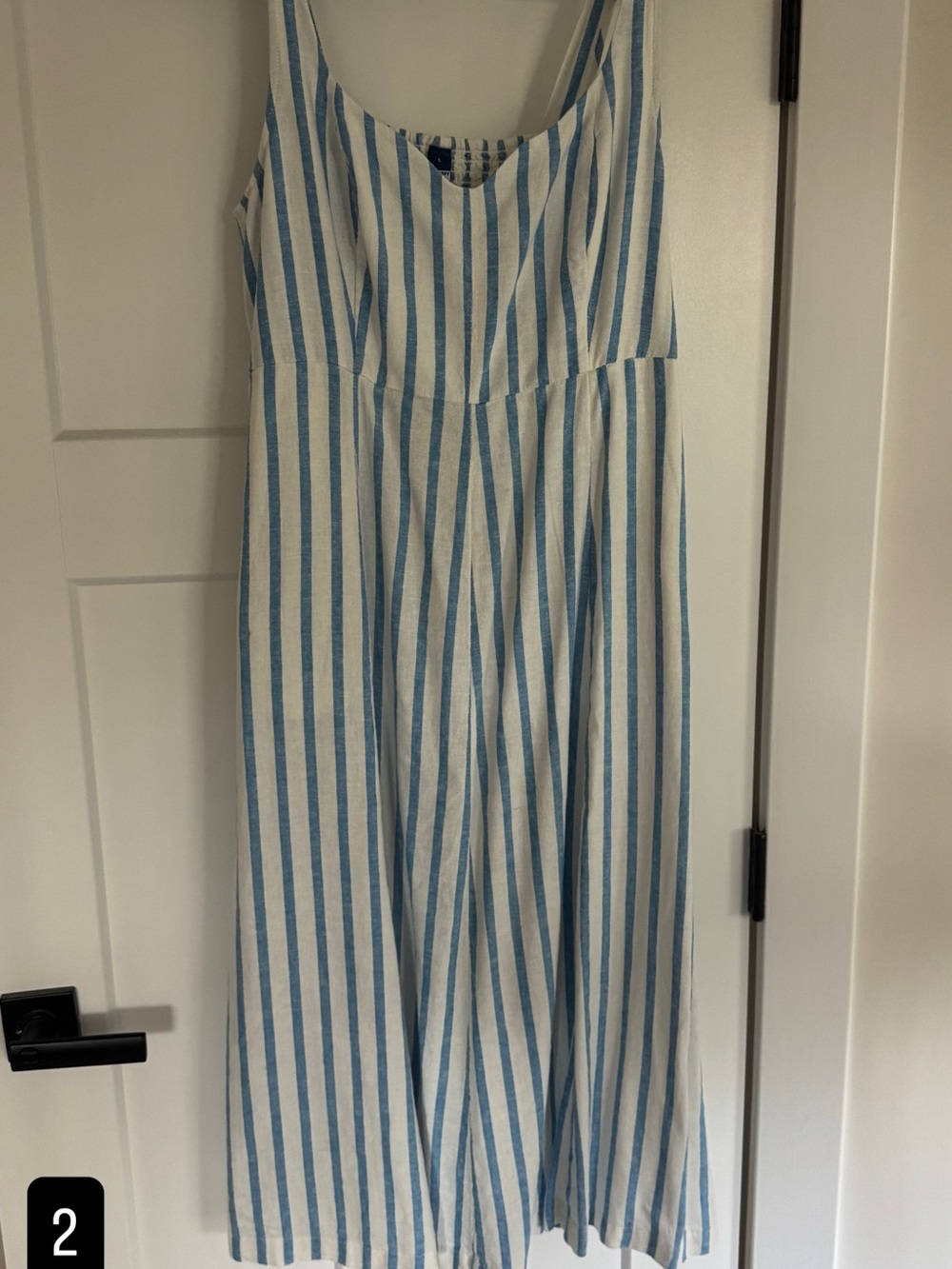 Old Navy Blue and White Striped Midi Dress